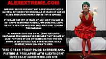 Red dress Proxy Paige fisting anal extremo y prolapso con AlexThorn