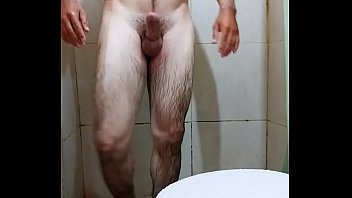In the shower after work