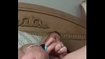 Wife masturbating while watching  porn