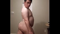 Gay white boy showing off these huge curves.