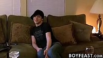 Emo twink gives long sloppy blowjob before being fucked bare