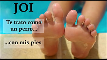 JOI - I treat you like my puppy-slave with my feet. Spanish audio.