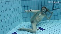 Small tits petite teen Clara underwater