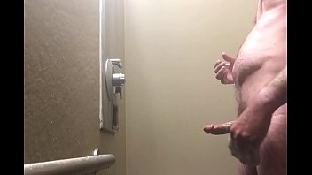 Jerking off in the public shower
