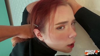 Man Facefuck, Rough Pussy Fuck of Obedient Redhead and Cum on Tits