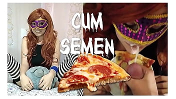 J'aime la pizza avec du sperme