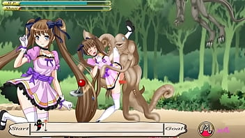 Twintail Magic hentai sex game . Pretty teen girl having sex with monsters men