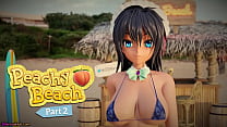 Peachy Beach Pt 2, 3D Hentai Bikini Maid, Hibiki, se fode na boca, entre peitões e bucetinha apertada!