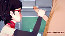 Boku no Hero Boruto Naruto Hentai 3D --Bakugou Katsuki e Sarada Uzumaki Sexo na escola --Animação Hard Sex Manga