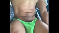 Delicious male in green pants
