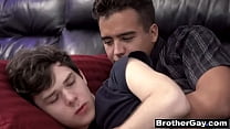 Older stepbrother wakes me up for gay sex