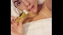 Shaving my pussy horny and squirting  Full video on bolivianamimi.tv