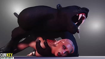 Heißes Babe freundet sich mit pelzigem Monster an | Monster mit großem Schwanz | 3D Porno Wildes Leben Wild