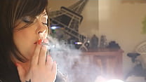 UK Domme Tina Snua Smoking A Cork Cigarette With Nose Exhales