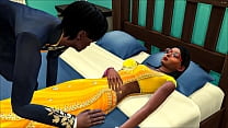 Der indische, verschlafene Stiefbruder ging in das Zimmer seiner Schwester und legte sich neben sie ins Bett, unfähig, sich davon abzuhalten, auf sie zu klettern und ihr Oralsex anzubieten - indischen Sex