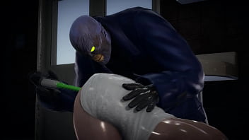 Jill Valentine esguicha quando Nemezis coloca um vibrador em sua bunda - Resident Evil Porn