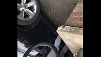 Phat ass ver através de leggings lavagem de carro phatty