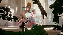 Disney Futanari Threesome - Elsa Anna e Rapunzel