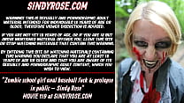 Chica zombie follada anal en el béisbol y prolapso en público - Sindy Rose