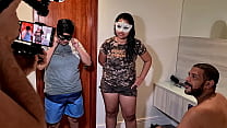 Making Of and Backstage recording from brazilian lesbian couple fucking with two friends at motel room