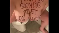 Fuckpig porn justafilthycunt humiliating degradation toilet licking humping oinking squealing