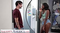 Naughty America - All natural ebony babe Amari Anne takes cock from her friend's big dick husband 6 min
