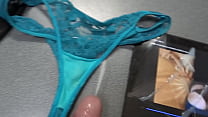 Great cumshots that my friends made to my wife's used panties, photos and videos