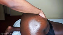 Dark Skinned Thick Booty Bottom Oiled and Fucked