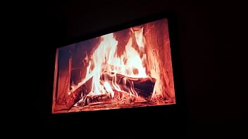 mastrobation by the fireplace