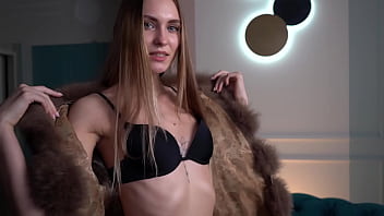 18teen In a Fur Coat Wants to Feel Her Stepbrother Cock Inside Her