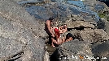 Naturisti sorpresi sulla spiaggia durante un'orgia all'aperto - Myllena Rios - Leo Ogro - Thai Kalifa - Rafael capoeira: