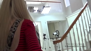 Blonde cutie with thin body gets fucked at audition