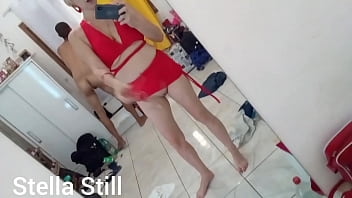 Sexo em pé na frente do espelho  Stella Stll   Full On Red