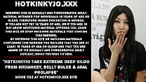 Hotkinkyjo take extreme deep dildo from mrhankey, belly bulge & anal prolapse
