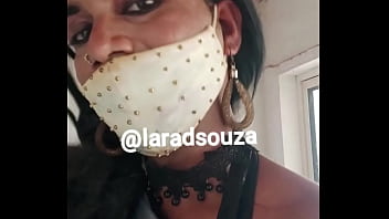 Indian crossdresser slut Lara D'Souza in sexy lycra saree