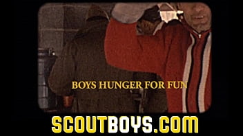 ScoutBoys - Sexy, smooth scout boys wrestle then bang bareback in tent