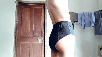 I made a video for the first time wearing my step underwear, suddenly my step saw me,