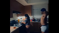 College Student Fucked While Cooking Dinner