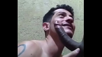 Sucking several big cocks and getting milk in the mouth
