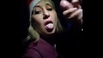 Sucking on the street at Christmas