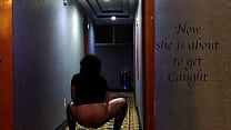 Hotel hallway Sissy exposed and get caught