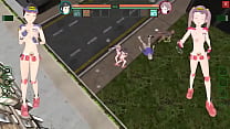 未来のスッパヌキポルアクションで男とセックスする2人の女警備員のエロゲーム動画