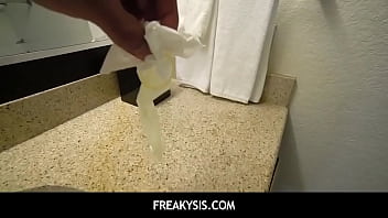 FreakySis - The Used Condom Conundrum- Stepbrother Fucks Stepsister- Abbie Maley