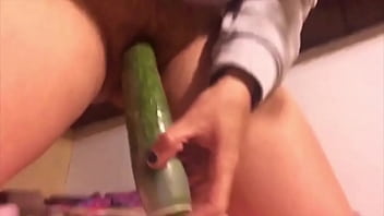 I stuck a big cucumber in my vulva