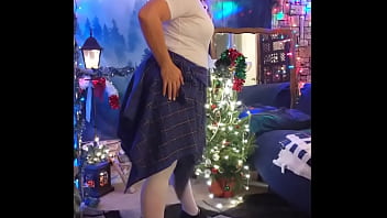 Hotwife Steffi plaid skirt pussy dance