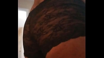 Husband wearing a wives new lacy panties