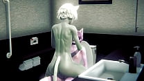 Furry Yaoi - Grauer Katzenjunge und rosa Katzenjunge Sex in der öffentlichen Toilette - Sissy Crossdress Japanisch Asiatisch Manga Anime Film Spiel Porno Schwul
