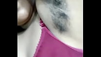 Beautiful girl showing hairy armpits and pussy