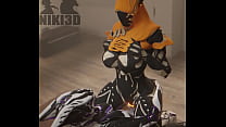Valkyr and Wisp Warframes banging on the bed