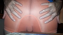 extended spreading in sheer peachie panties.  wouldn’t you like to see me open up & drop your big load?  I know you’d let me taste it!  yummie ultralight seamless shapewear short YT5-159, peach echo S-M